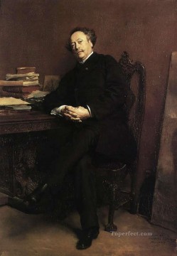  Alexandre Oil Painting - Portrait of Alexandre Dumas Jr 1877 classicist Jean Louis Ernest Meissonier